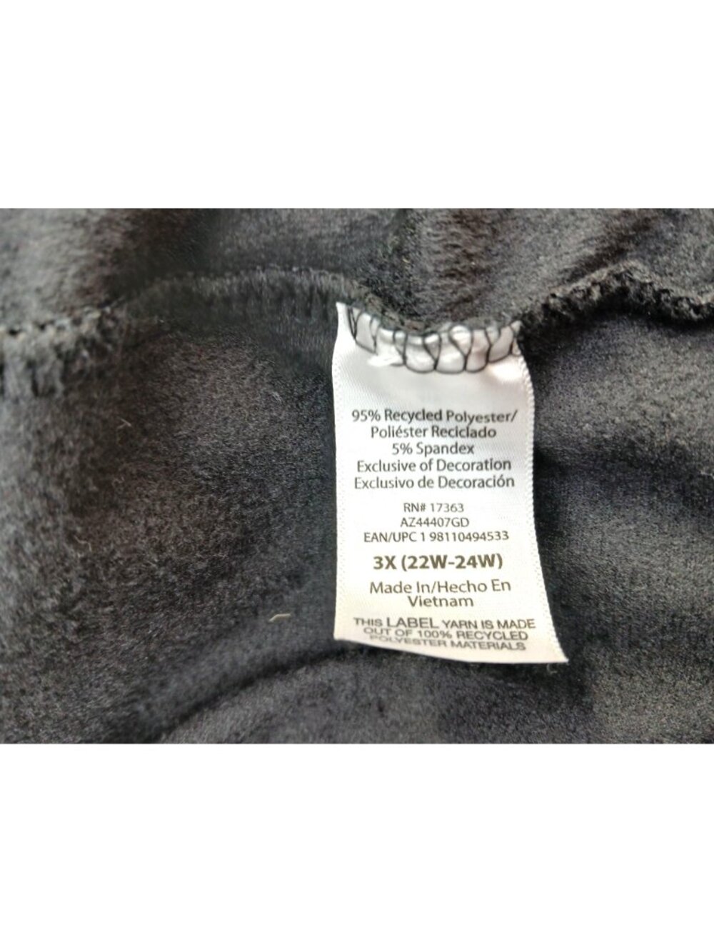 Aria Collection Womens 3X Black Velour Nightgown Button Front Knit Recycled Eco - Picture 7 of 13